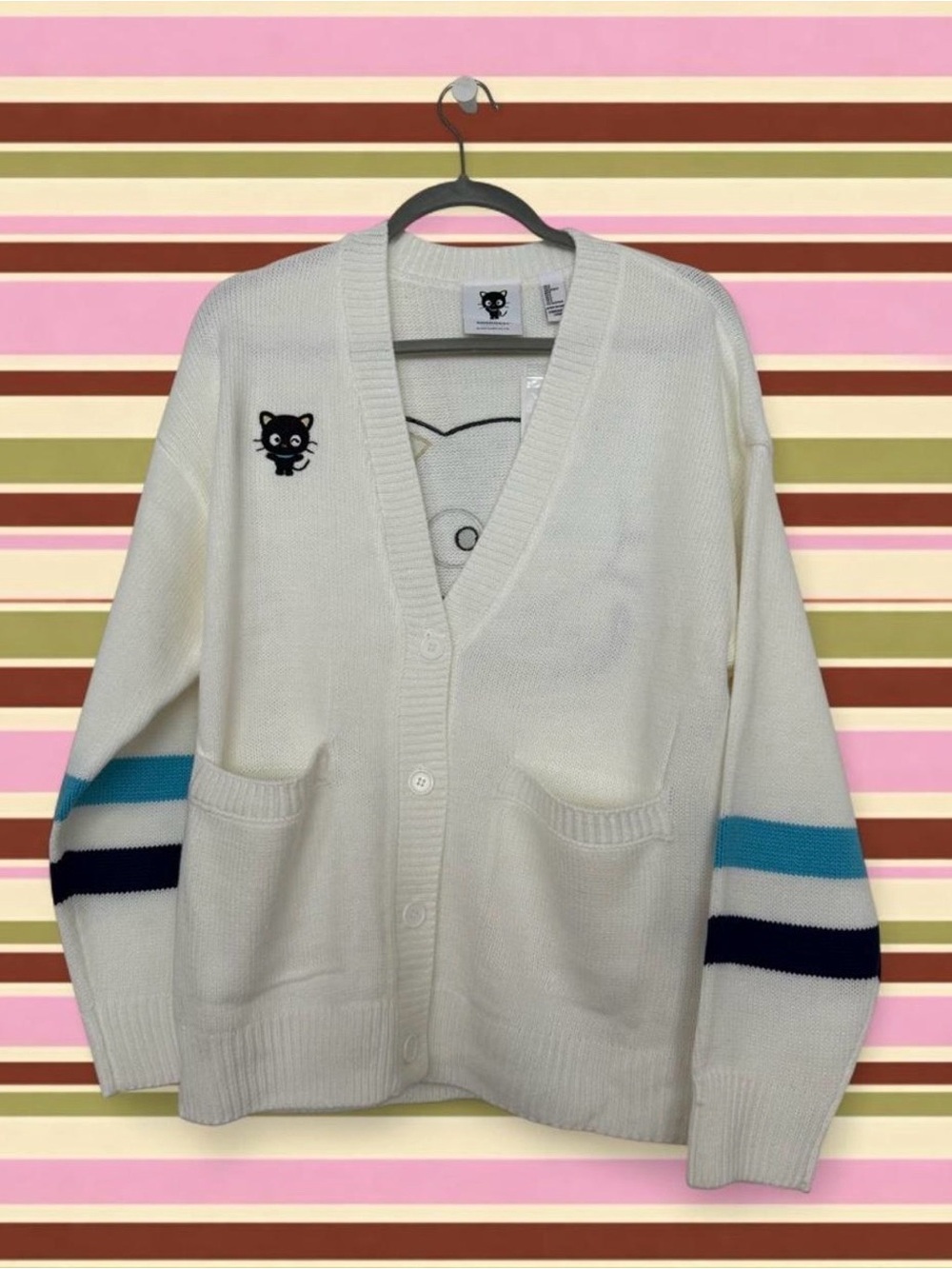 NWT Forever 21 x Sanrio Chococat White Cardigan Sweater Size S
